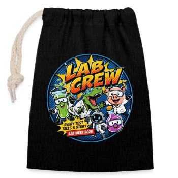 Lab Crew 2026: Comic Strip Lab Team - Closable cotton gift bag (14x20cm) - black - Front
