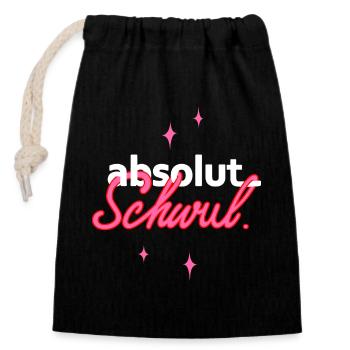 absolut schwul - pride shirt - Verschließbarer Geschenkbeutel aus Baumwolle (14x20cm) - Schwarz - Vorne