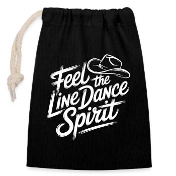 Line Dance Spirit: Rhythm Western - Closable cotton gift bag (14x20cm) - black - Front