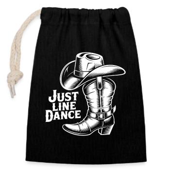 Line Dance Cowboy Stiefel - Verschließbarer Geschenkbeutel aus Baumwolle (14x20cm) - Schwarz - Vorne
