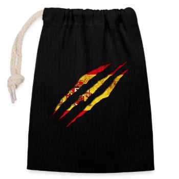 Flag Spain Claws - Closable cotton gift bag (14x20cm) - black - Front