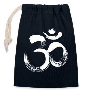 Yoga OM sanskrit weiß - Verschließbarer Geschenkbeutel aus Baumwolle (14x20cm) - Navy - Vorne