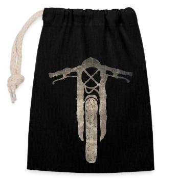 Biker Caferacer Vintage Motorcycle T-Shirt - Closable cotton gift bag (14x20cm) - black - Front