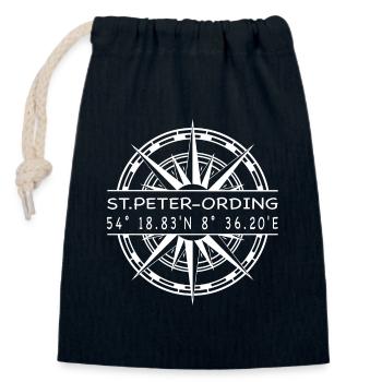 St Peter Ording - Verschließbarer Geschenkbeutel aus Baumwolle (14x20cm) - Navy - Vorne