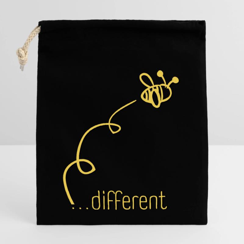 Bee Different - Sei anders! Statement Design Verschließbarer Geschenkbeutel aus Baumwolle (14x20cm)