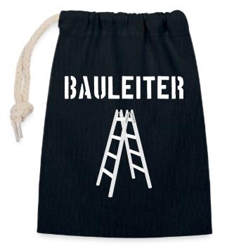 Bauleiter / Bau-Leiter - Verschließbarer Geschenkbeutel aus Baumwolle (14x20cm) - Navy - Vorne
