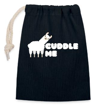 Süßes Lama | Cuddle Me Design | Süßes Geschenk - Verschließbarer Geschenkbeutel aus Baumwolle (14x20cm) - Navy - Vorne