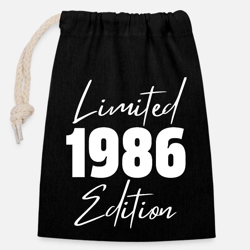 1986 Limited Edition - Closable cotton gift bag (14x20cm) - black