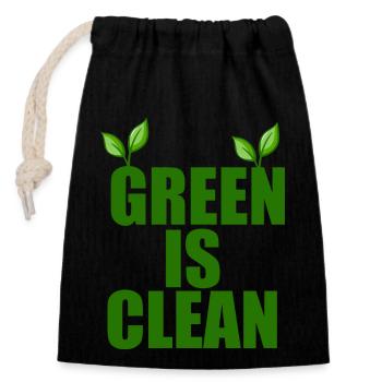 Nature - Closable cotton gift bag (14x20cm) - black - Front
