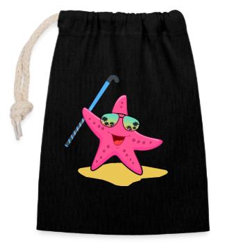 Beach hockey Beach hockey club Beach hockey - Closable cotton gift bag (14x20cm) - black - Front