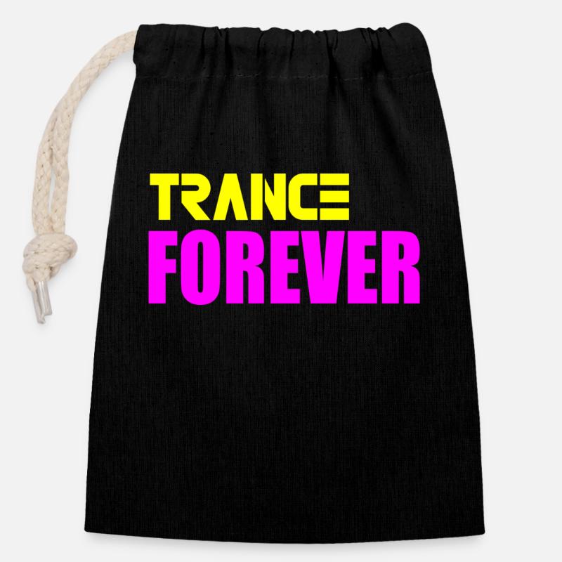 Trance forever - Closable cotton gift bag (14x20cm) - black