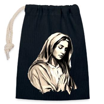 Sainte Marie Marie Vierge Marianne Vierge Marie Sainte - Sac cadeau en coton avec cordon (14 x 20 cm) - bleu marine - Devant