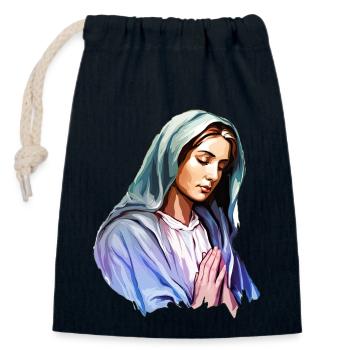 Holly Mary Maria Madonna Mariana Virgin Mary Holy - Closable cotton gift bag (14x20cm) - navy - Front