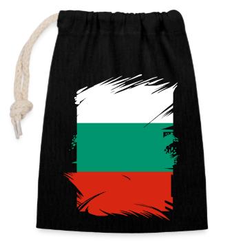 Bulgarien Flagge Bulgarische Fahne Goldstrand - Verschließbarer Geschenkbeutel aus Baumwolle (14x20cm) - Schwarz - Vorne