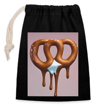 Melting Ice Pretzel - Closable cotton gift bag (14x20cm) - black - Front