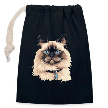Katze Kopf Ragdoll - Verschließbarer Geschenkbeutel aus Baumwolle (14x20cm) - Navy - Vorne