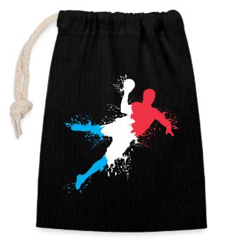 Handball Team France Handball Player Explosion European Championship - Closable cotton gift bag (14x20cm) - black - Front