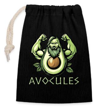 Les avocules - le fruit de Dieu - Sac cadeau en coton avec cordon (14 x 20 cm) - noir - Devant