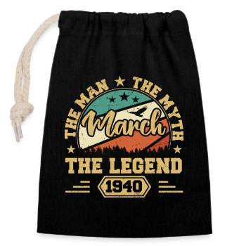 March 1940 Jubilee 1940 Legends March - Closable cotton gift bag (14x20cm) - black - Front