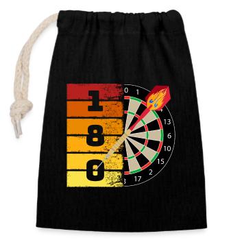 Darts 180 - Verschließbarer Geschenkbeutel aus Baumwolle (14x20cm) - Schwarz - Vorne