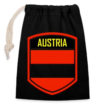 Autriche Europe Alpes Landmark Vienne - Sac cadeau en coton avec cordon (14 x 20 cm) - noir - Devant
