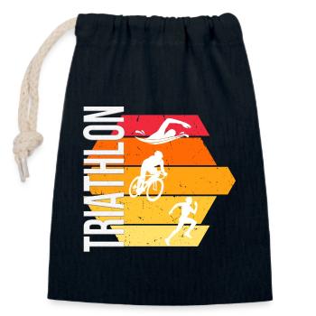 Triathlon - Verschließbarer Geschenkbeutel aus Baumwolle (14x20cm) - Navy - Vorne