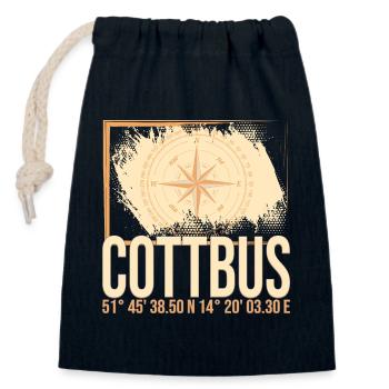Cottbus Koordinaten - Verschließbarer Geschenkbeutel aus Baumwolle (14x20cm) - Navy - Vorne