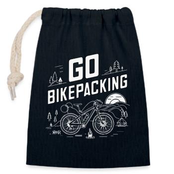 Adventure Cycling Go Bikepacking - Closable cotton gift bag (14x20cm) - navy - Front