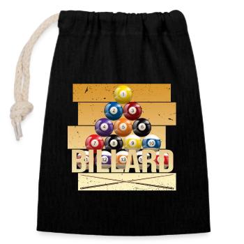 Billard - Verschließbarer Geschenkbeutel aus Baumwolle (14x20cm) - Schwarz - Vorne