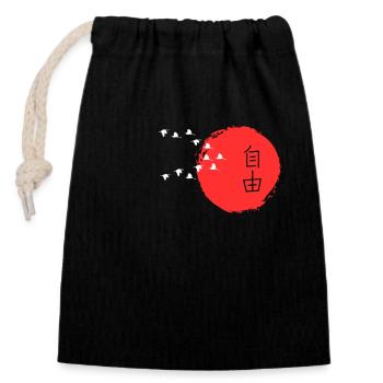 Japanese Character Art - ApriNoeScor - Closable cotton gift bag (14x20cm) - black - Front