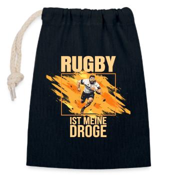 Rugby ist meine Droge - Verschließbarer Geschenkbeutel aus Baumwolle (14x20cm) - Navy - Vorne