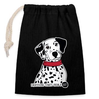 Dalmatiner Punkt Liebhaber Geschenk Hunde - Verschließbarer Geschenkbeutel aus Baumwolle (14x20cm) - Schwarz - Vorne