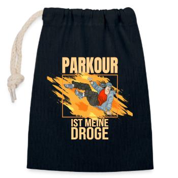 Parkour ist meine Droge - Verschließbarer Geschenkbeutel aus Baumwolle (14x20cm) - Navy - Vorne
