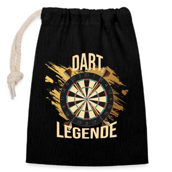 Dart Legende - Verschließbarer Geschenkbeutel aus Baumwolle (14x20cm) - Schwarz - Vorne