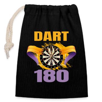 Dart 180 - Verschließbarer Geschenkbeutel aus Baumwolle (14x20cm) - Schwarz - Vorne