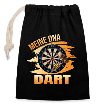 Meine DNA - Dart - Verschließbarer Geschenkbeutel aus Baumwolle (14x20cm) - Schwarz - Vorne