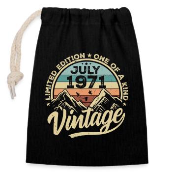 Born in July 1971 Born Birthday July 1971 - Closable cotton gift bag (14x20cm) - black - Front