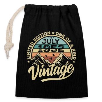 Born in July 1952 Born Birthday July 1952 - Closable cotton gift bag (14x20cm) - black - Front