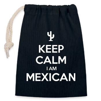 KEEP CALM I AM MEXICAN Mexico Mexiko - Verschließbarer Geschenkbeutel aus Baumwolle (14x20cm) - Navy - Vorne