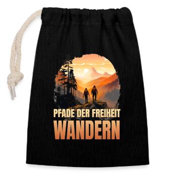 Pfade der Freiheit - Verschließbarer Geschenkbeutel aus Baumwolle (14x20cm) - Schwarz - Vorne