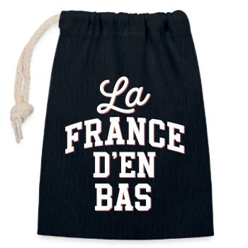 La France d'en bas - Sac cadeau en coton avec cordon (14 x 20 cm) - bleu marine - Devant