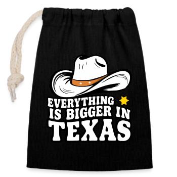 Texas State Texans Texas - Closable cotton gift bag (14x20cm) - black - Front