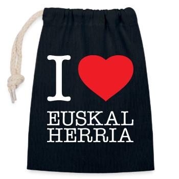 I LOVE EUSKAL HERRIA Basque Basque Country - Closable cotton gift bag (14x20cm) - navy - Front