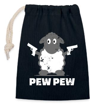 Funny Sheep Design - Verschließbarer Geschenkbeutel aus Baumwolle (14x20cm) - Navy - Vorne