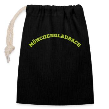 Mönchengladbach - Verschließbarer Geschenkbeutel aus Baumwolle (14x20cm) - Schwarz - Vorne