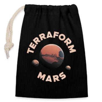 Mars Planet Planeten Sonnensystem - Verschließbarer Geschenkbeutel aus Baumwolle (14x20cm) - Schwarz - Vorne