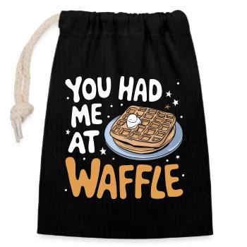 Waffles Breakfast Sweets - Closable cotton gift bag (14x20cm) - black - Front