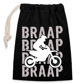 Motocross MX Supercross Enduro Dirt Bike - Closable cotton gift bag (14x20cm) - black - Front
