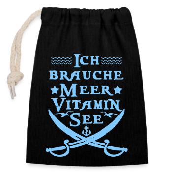 Vitamin Lake - Closable cotton gift bag (14x20cm) - black - Front