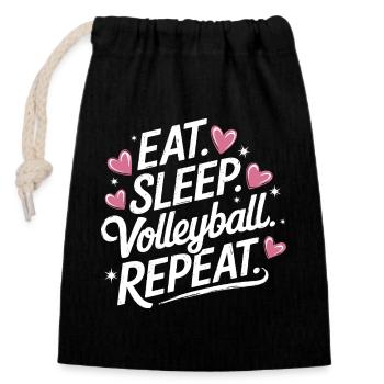 Volleyball Players Beach Volleyball Volleyball Players - Closable cotton gift bag (14x20cm) - black - Front